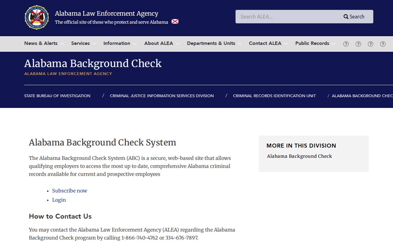Perry County criminal history self-review instructions from ALEA