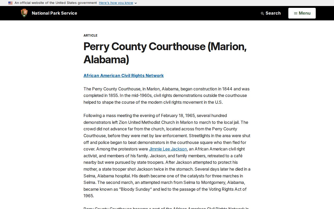 Marion criminal records courthouse and civil-rights history