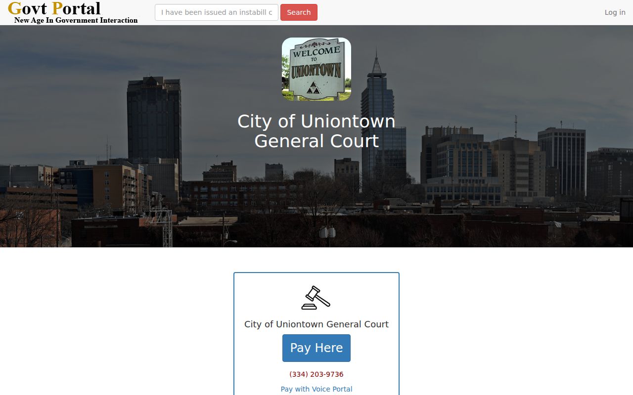 Uniontown court payment portal used for payment rather than criminal docket search